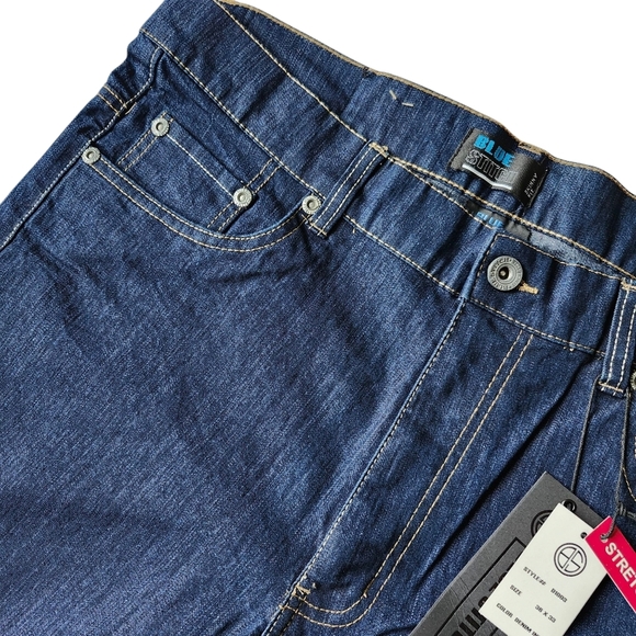 Men’s Skinny Fit Stretch Jeans 36x33 Dark Blue - Picture 5 of 9